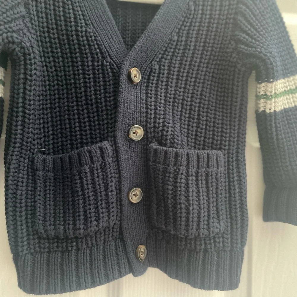 Old Navy Kids Navy Blue Knit Cardigan – 12–18M – Excellent Condition